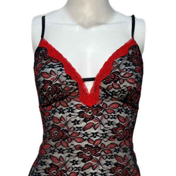 Exotic Black Lace Slip Dress - Picture 2 of 7